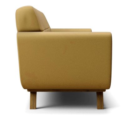 Sofá 3 Lugares Sala de Estar Miami 210 cm D02 Veludo Mostarda C-279 - Lyam Decor