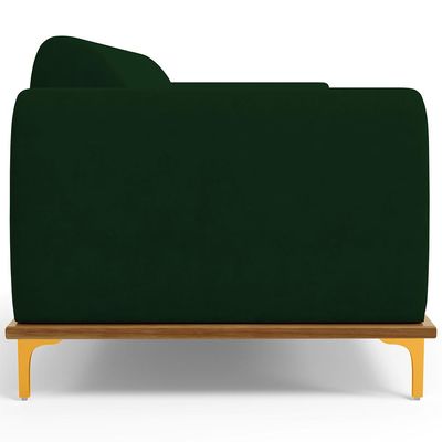 Sofá 04 Lugares Para Sala de Estar Kiev 260 cm D02 Veludo Verde Musgo C-303 - Lyam Decor