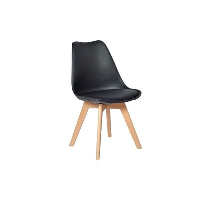 Conjunto 04 Cadeiras Eames Wood Leda Design Preta