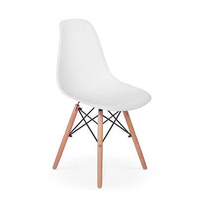 Conjunto 6 Cadeiras Charles Eames Eiffel Wood Branca