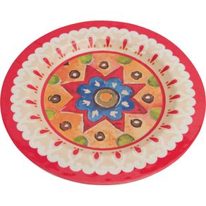 Prato-de-Melamina-Raso-28cm-Mandala-Vermelho-1569112