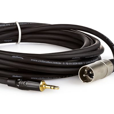 Cabo Profissional XLR Macho para P2 Macho Estereo - 1 Metro