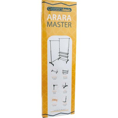 Arara de Roupas com Prateleira Cazza Basic Master