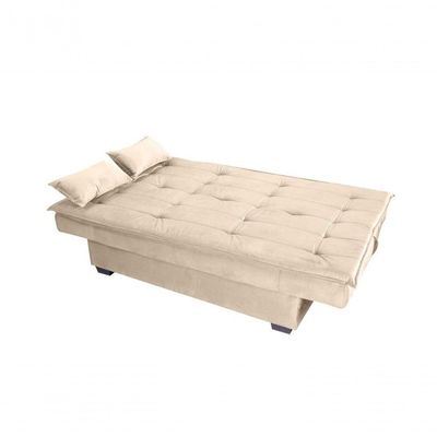 Sofá Cama Casal Reclinável Esmeralda - Bege Light