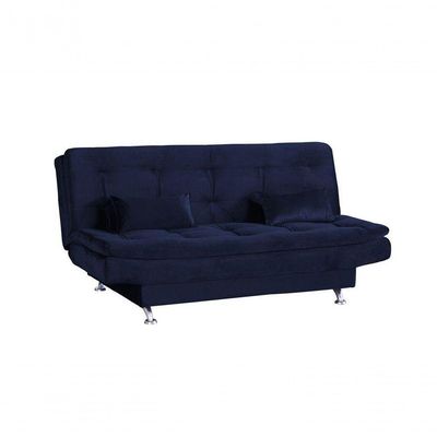 Sofá Cama Casal Reclinável Salomé - Veludo Azul Marinho
