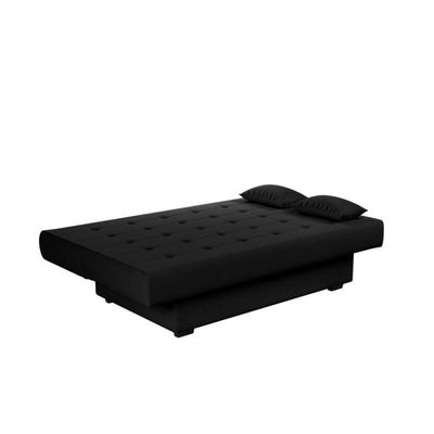 Sofá Cama Casal 3 Lugares Laila - Preto Korino