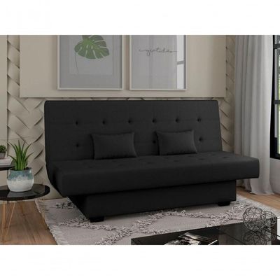 Sofá Cama Casal 3 Lugares Laila - Preto Korino