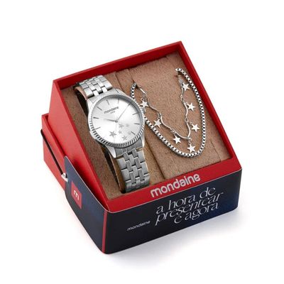 Kit Relógio Mondaine Feminino Analógico 32536L0MKNE2K1