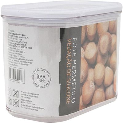 Pote Hermético 1L Cazza Retangular
