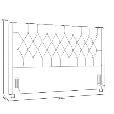 Cabeceira Cama Box King 195cm Estofada Frizza P05 Veludo Cinza - Lyam Decor