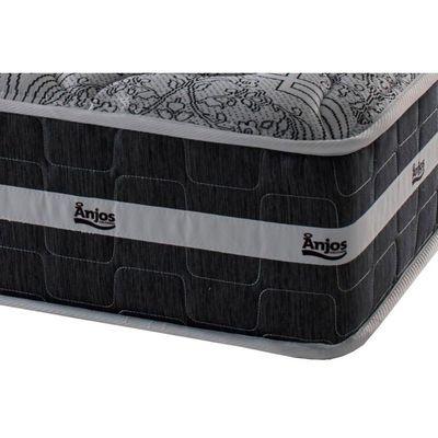 Conjunto Box Queen: Colchão Molas Anjos Ensacadas Black Graphite + Base CRC Suede Gray(158x198)