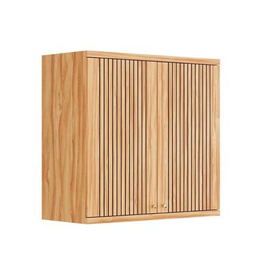Armário Aéreo p/ Cozinha Sauvignon c/ 2 Portas Ripadas 80cm Amendoa - Ronipa