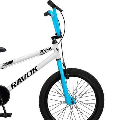 Bicicleta Bmx Cross Aro 20 Rv-x Aro Aero Freio V-brake Ravok Cor:branca E Azul