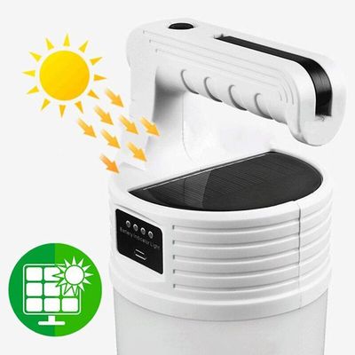 Luminaria Solar Lanterna Duplo Led 2 Em 1 Gancho Pendurar Camping A Prova De Agua Portatil