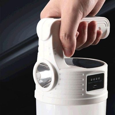 Luminaria Solar Lanterna Duplo Led 2 Em 1 Gancho Pendurar Camping A Prova De Agua Portatil