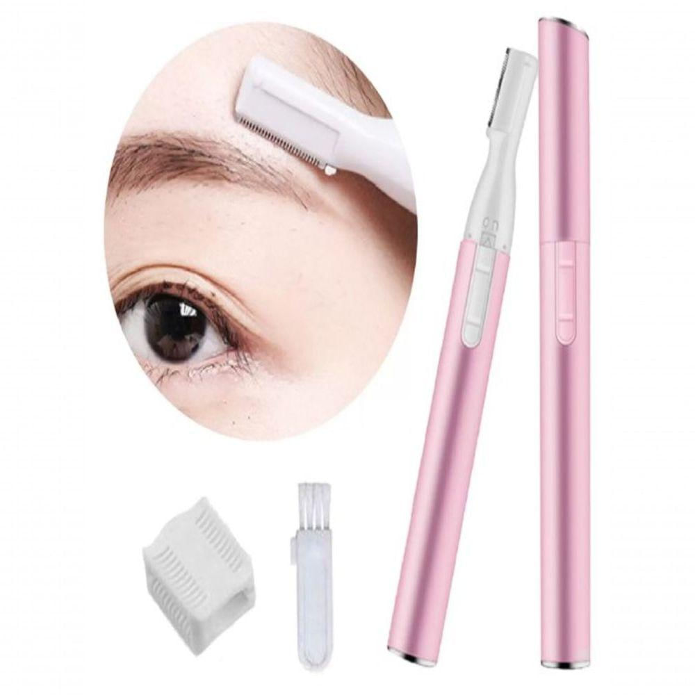 Depilador Elétrico Feminino Facial Sobrancelhas Nariz Virilha Bigode Pelos Em Gerais Caneta Rosa