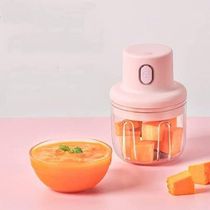 Mini Processador De Alimentos Rosa Triturador Alho Legumes Elétrico Sem Fio Ex P Usb