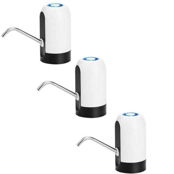Kit 3 Bomba Dispenser Recarregável Usb Bebedouro Galão água