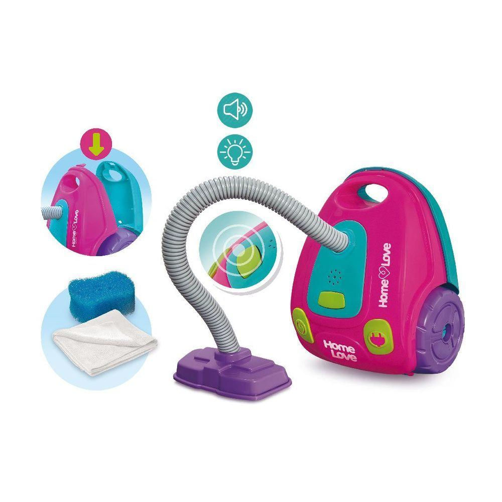 Kit Mini Brinquedo Casinha Maquina De Lavar E Aspirador De Pó