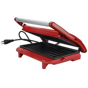 Grill Elétrico Lenoxx Panini Life Inox PGR155 com Coletor de Gordura Vermelho 220V Menor preço em Grill Elétrico Lenoxx Panini Life Inox PGR155 com Coletor de Gordura Vermelho 220V