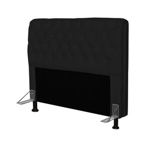 Cabeceira Paris Box Casal 195cm Paris Corino Preto