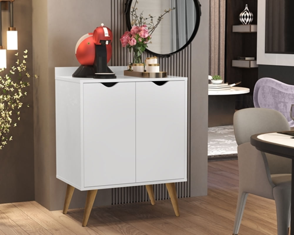 Aparador 2 Portas Buffet Acalanto cantinho café  Pés Palito Branco - Comprar Moveis em Casa