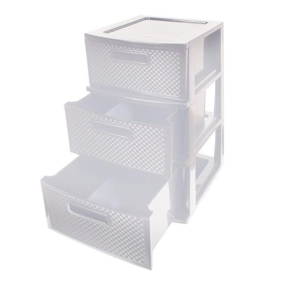 Gaveteiro de Chão 3 Gavetas São Bernardo Rattan GV6501 Branco