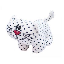 Pelúcia Gato Branco Pintas Pretas 30cm