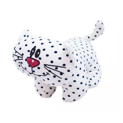 Pelúcia Gato Branco Pintas Pretas 30cm