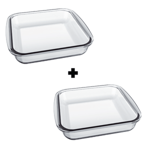 Conjunto 2 assadeiras quadradas 1,1l Marinex Menor preço em Conjunto 2 assadeiras quadradas 1,1l Marinex