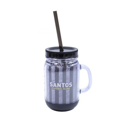 Caneca com Tampa e Canudo do Santos 420ml