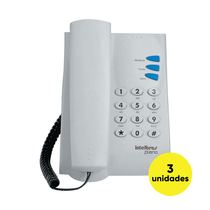 Kit 3 Telefones Pleno Intelbras Cinza