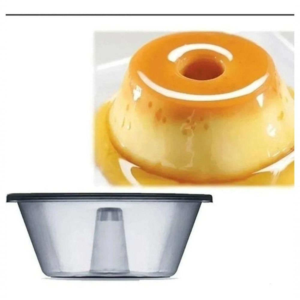 Forma De Pudim Plástico Grande C/ Tampa 500Ml 30 Unidades