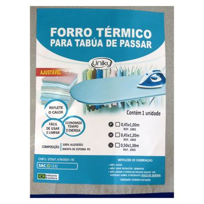 Forro Capa Para tábua De Passar Roupa 100x33cm Ajustável