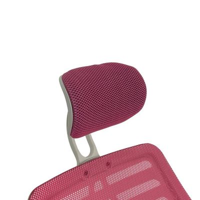 Kit 6 Cadeiras Escritório Diretor Tela Mesh Com Encosto De Cabeça Rosa