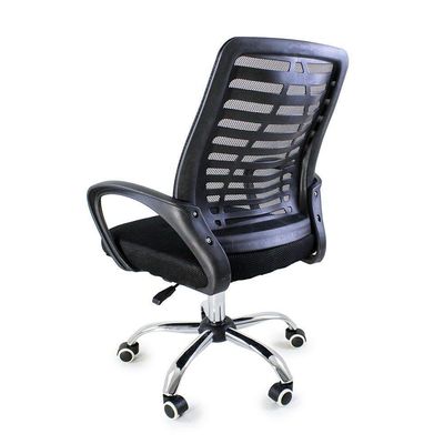 Kit 5 Cadeiras De Escritório Esteirinha Mesh Ergonômica Preto