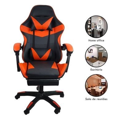 Cadeira Gamer Stillus Ergonômica Com Apoio Para Os Pés Vermelho