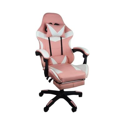 Cadeira Gamer Stillus Ergonômica Com Apoio Para Os Pés Rosa Chiclete