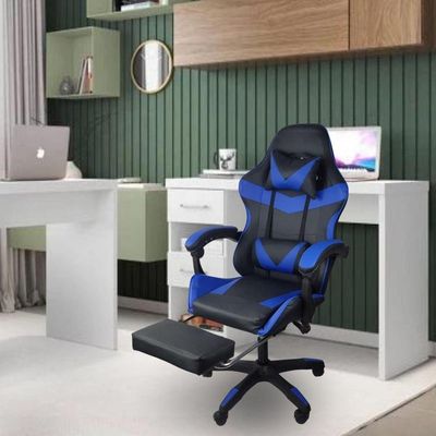Cadeira Gamer Stillus Ergonômica Com Apoio Para Os Pés Azul