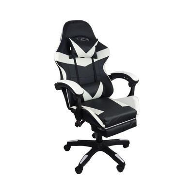 Cadeira Gamer Stillus Ergonômica Com Apoio Para Os Pés Preto E Branco