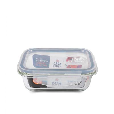 Pote de Vidro Retangular 370ml Cazza