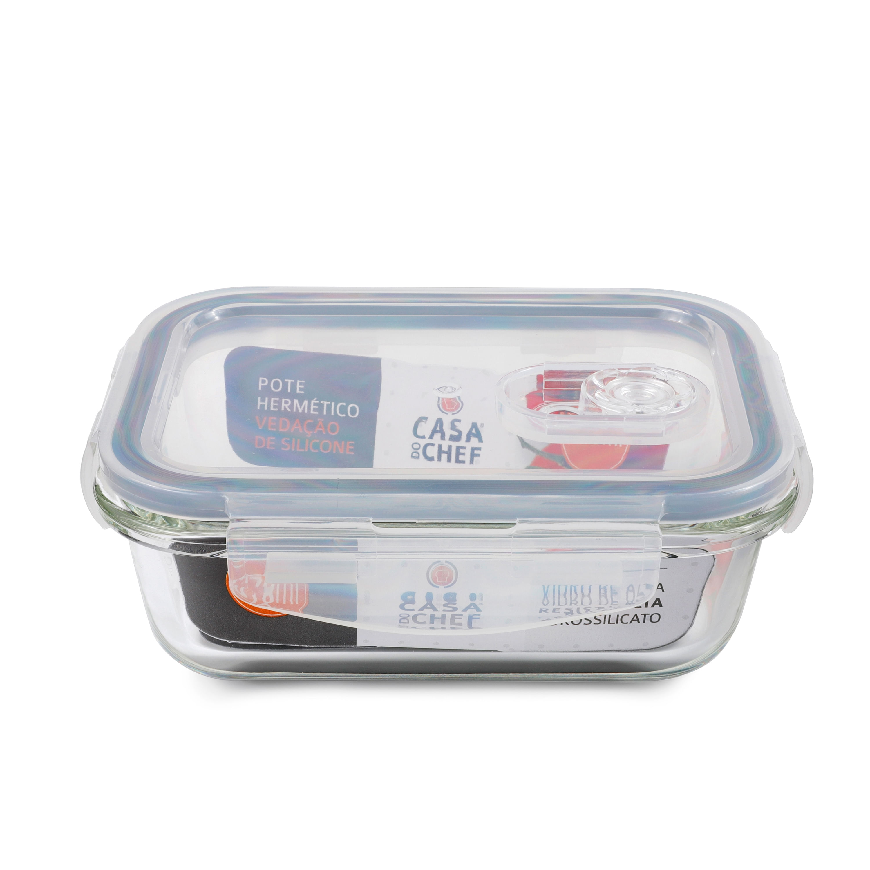 Pote de Vidro Retangular 640ml Cazza