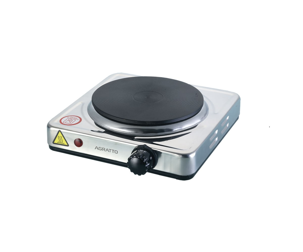 FOGAO ELETRICO DE MESA DE INOX 220V 1500W AGRATTO UM PRATO