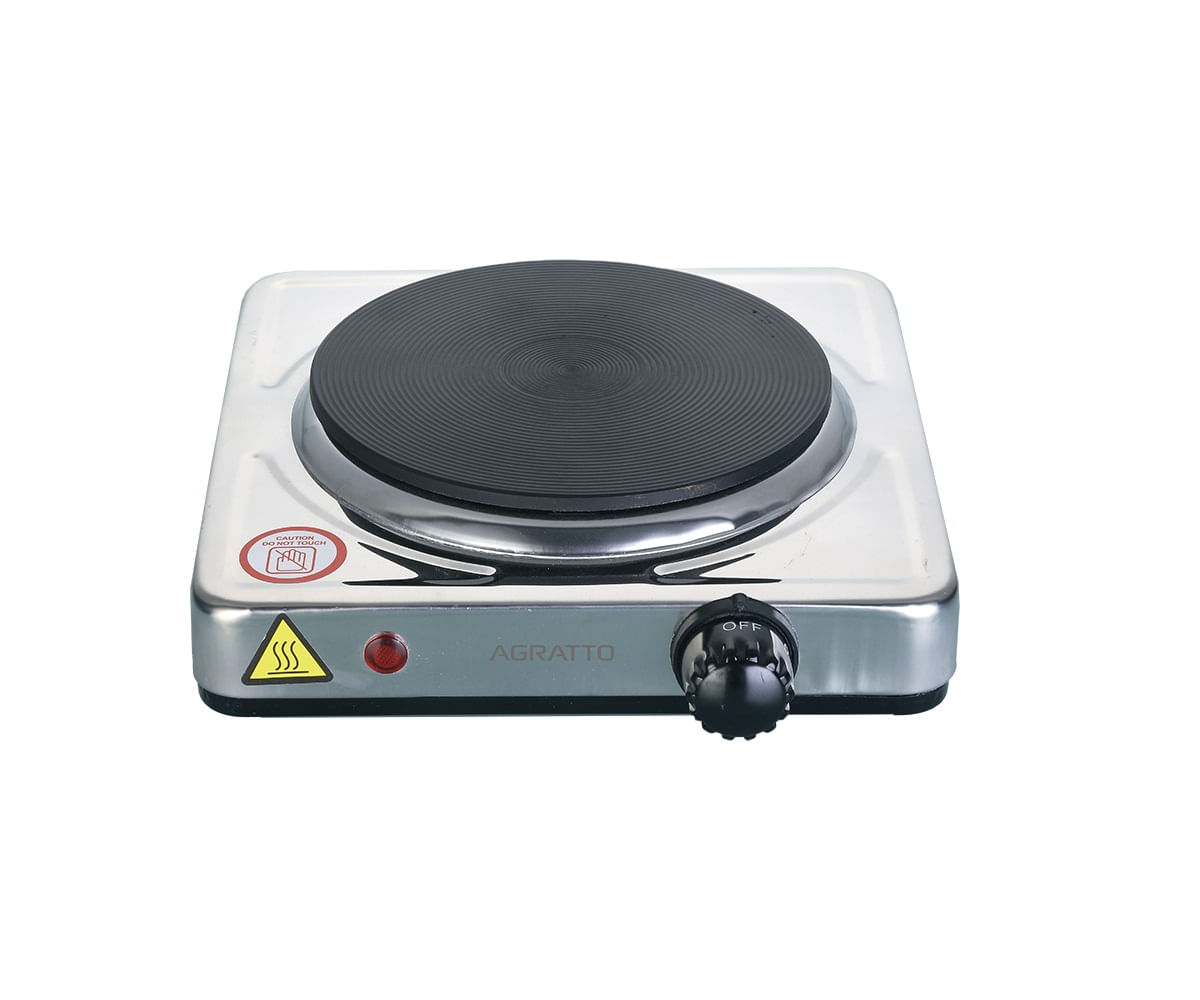FOGAO ELETRICO DE MESA DE INOX 220V 1500W AGRATTO UM PRATO