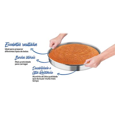 Forma para Bolo Redonda 30cm Polida Rochedo