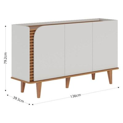 Aparador Buffet Jurerê Off White Matte Freijó - Colibri