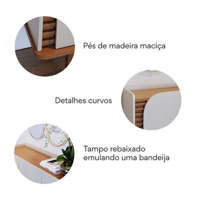 Aparador Buffet Jurerê Off White Matte Freijó - Colibri