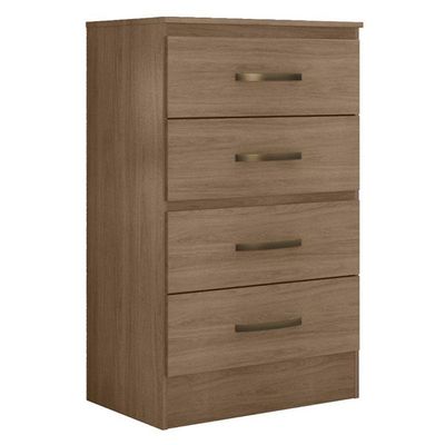 Guarda Roupa Casal 6 Portas E Cômoda 4 Gavetas Lite Carvalho Oak - Móveis Leão