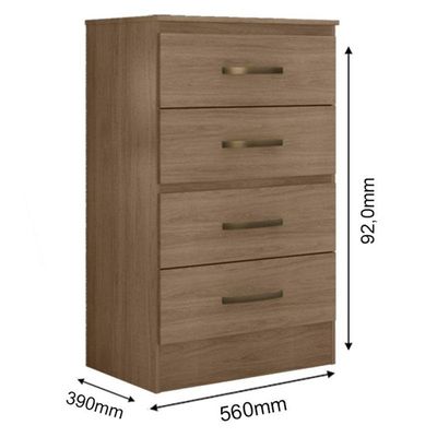 Guarda Roupa Casal 6 Portas E Cômoda 4 Gavetas Lite Carvalho Oak - Móveis Leão