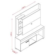 Estante Home Theater ícaro Cinamomo Off White - Madetec